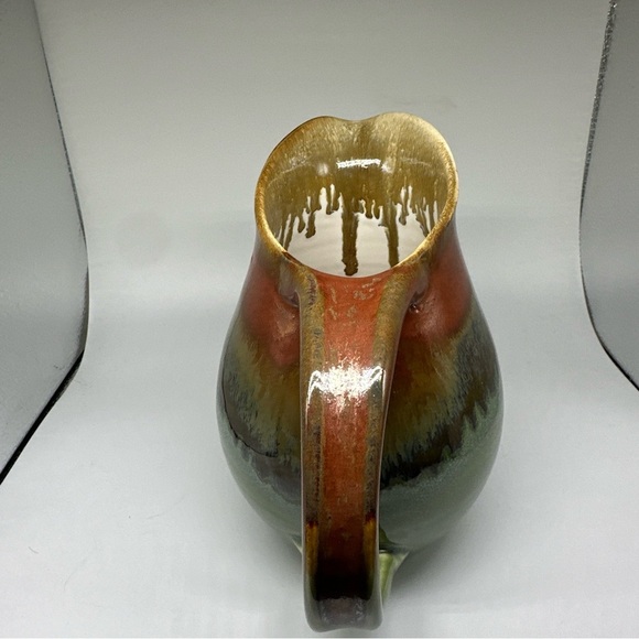 Art Pottery Pitcher Green & Brown‎ Ewer By Glenn Woods “The Pottery Boys” 2009 - Picture 4 of 9
